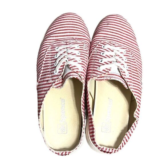 Spenco Mules Woman’s Size 5.5 Santa Rosa Red White Striped Slip on Casual Shoe - Picture 3 of 10